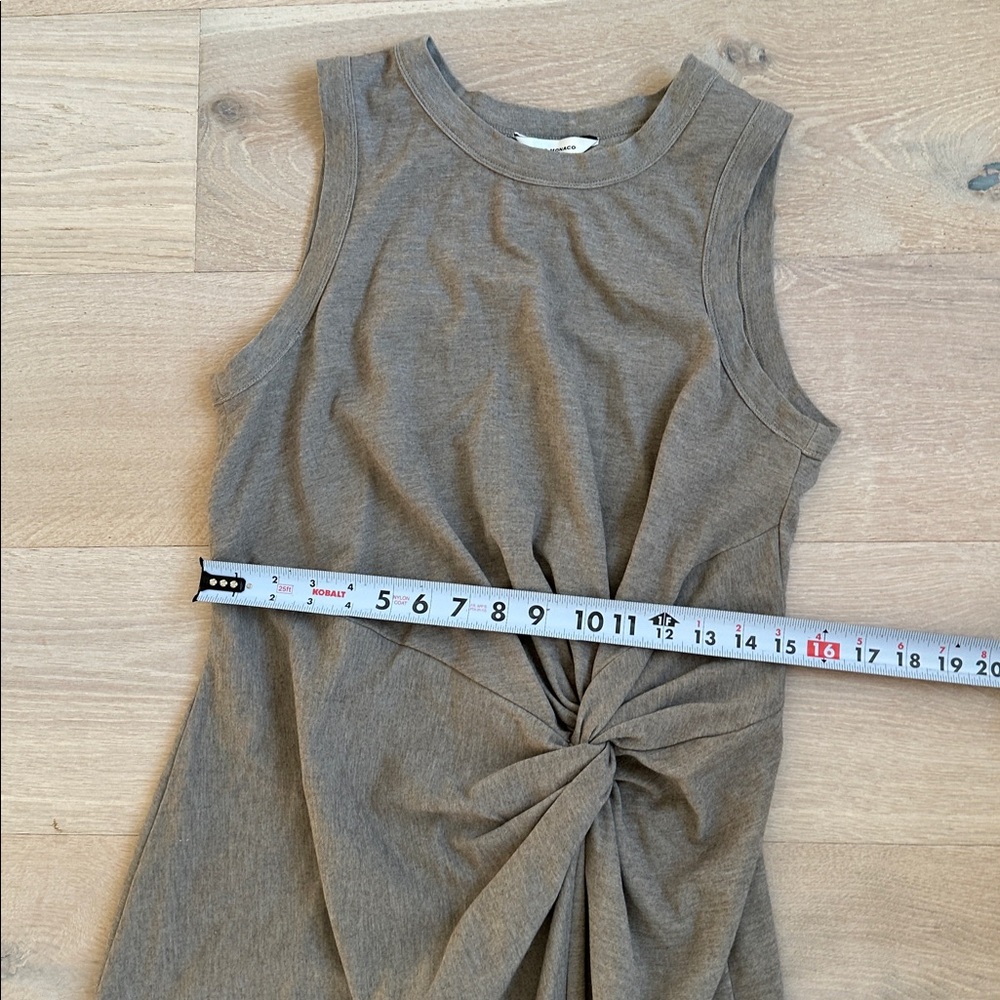 Club Monaco Sleeveless Maxi Dress in Taupe Twist Front - Picture 6 of 9